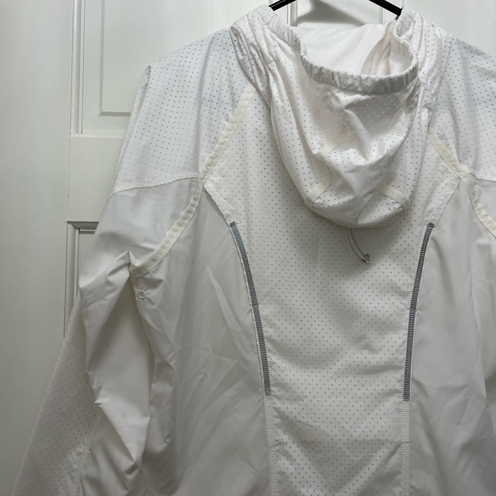 Athleta Packable White Perforated Windbreaker Rai… - image 2